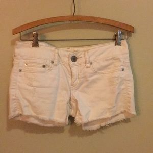 White denim shorts